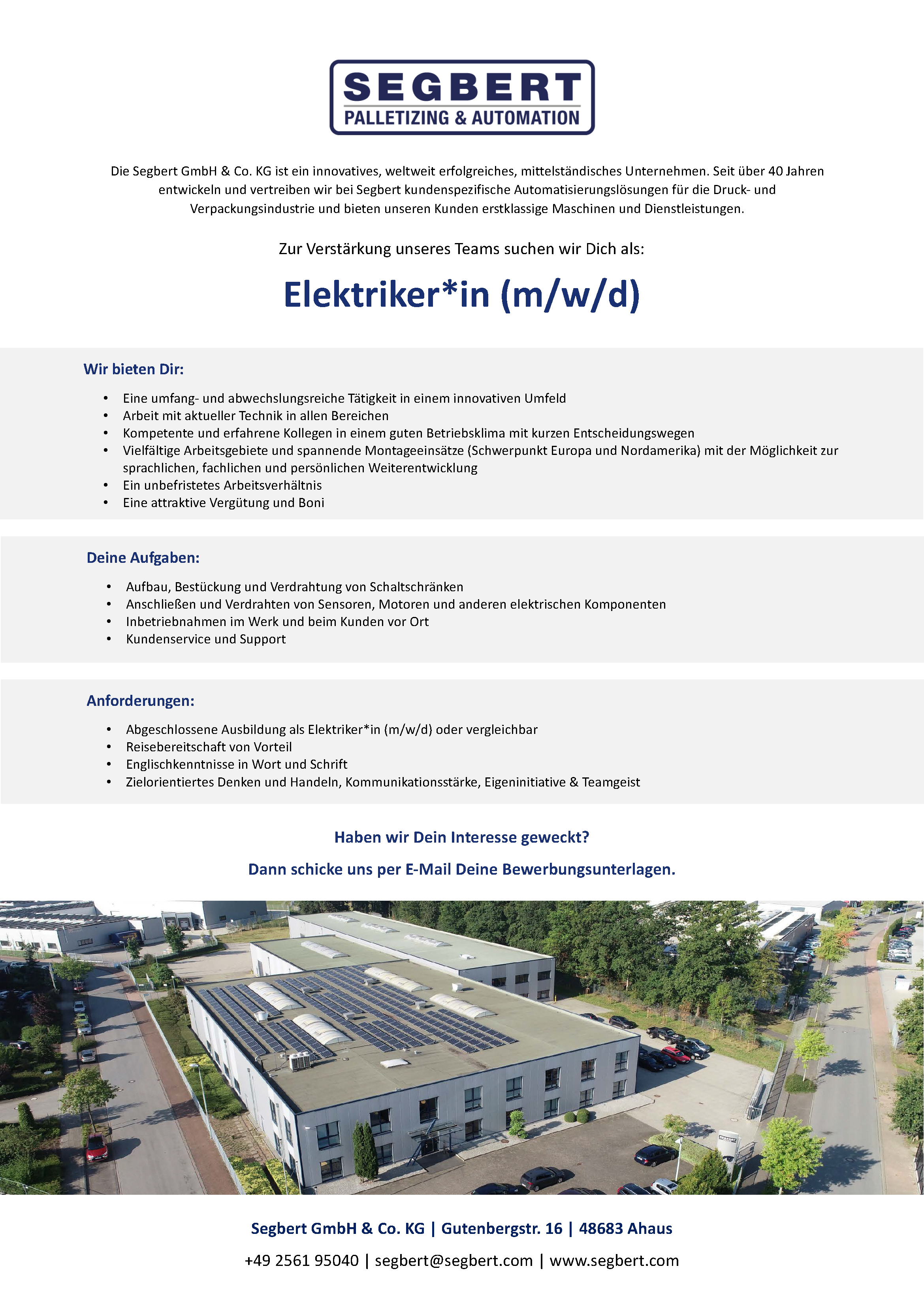 Stellenanzeige-Elektriker